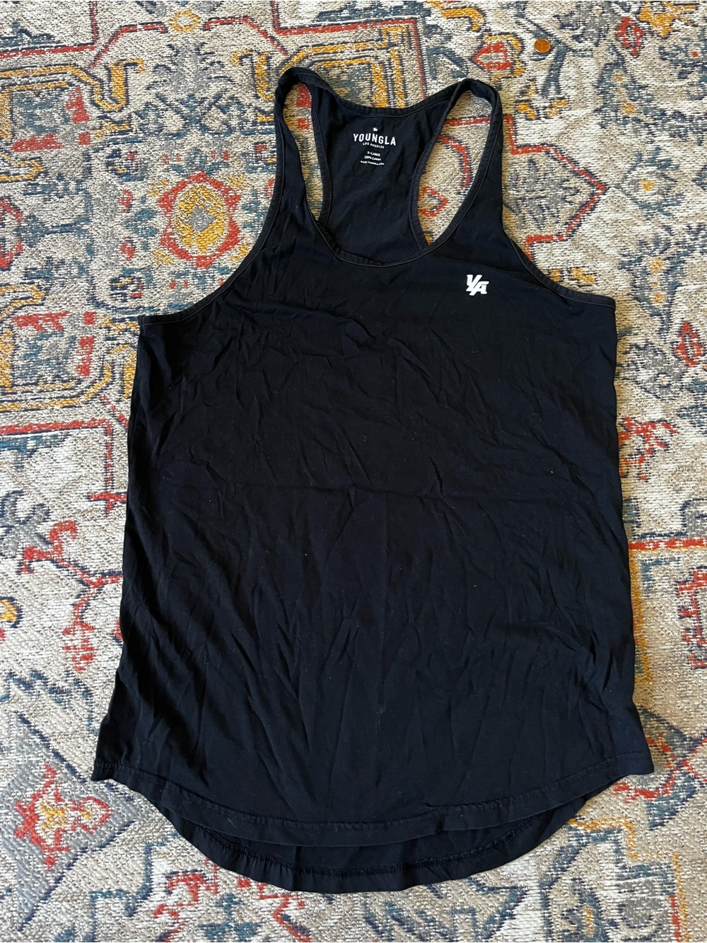 YoungLA Men’s Black Racerback Muscle Tank Gym Stringer Size XL